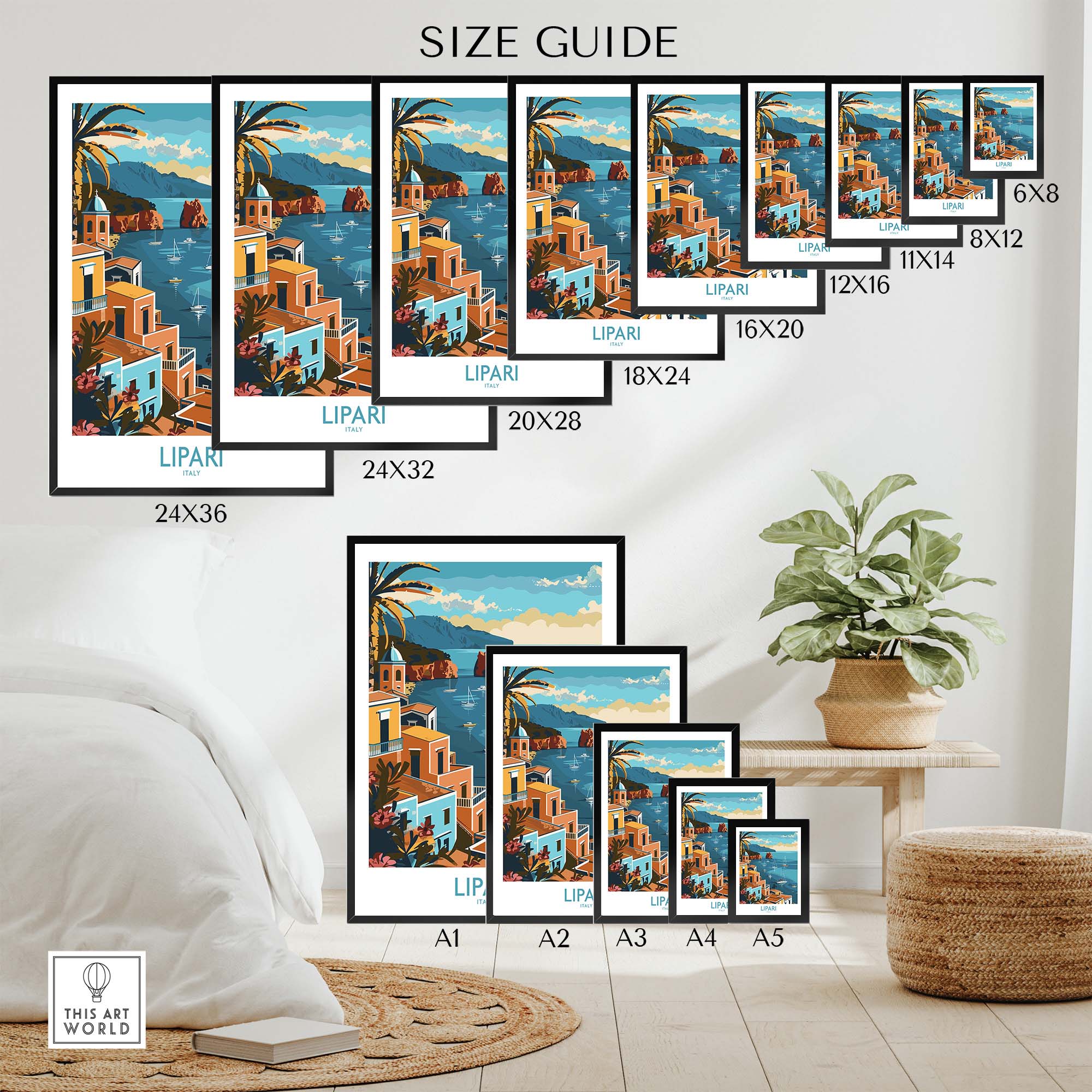 Lipari Wall Art Print - Italy Travel Print for Home Decor