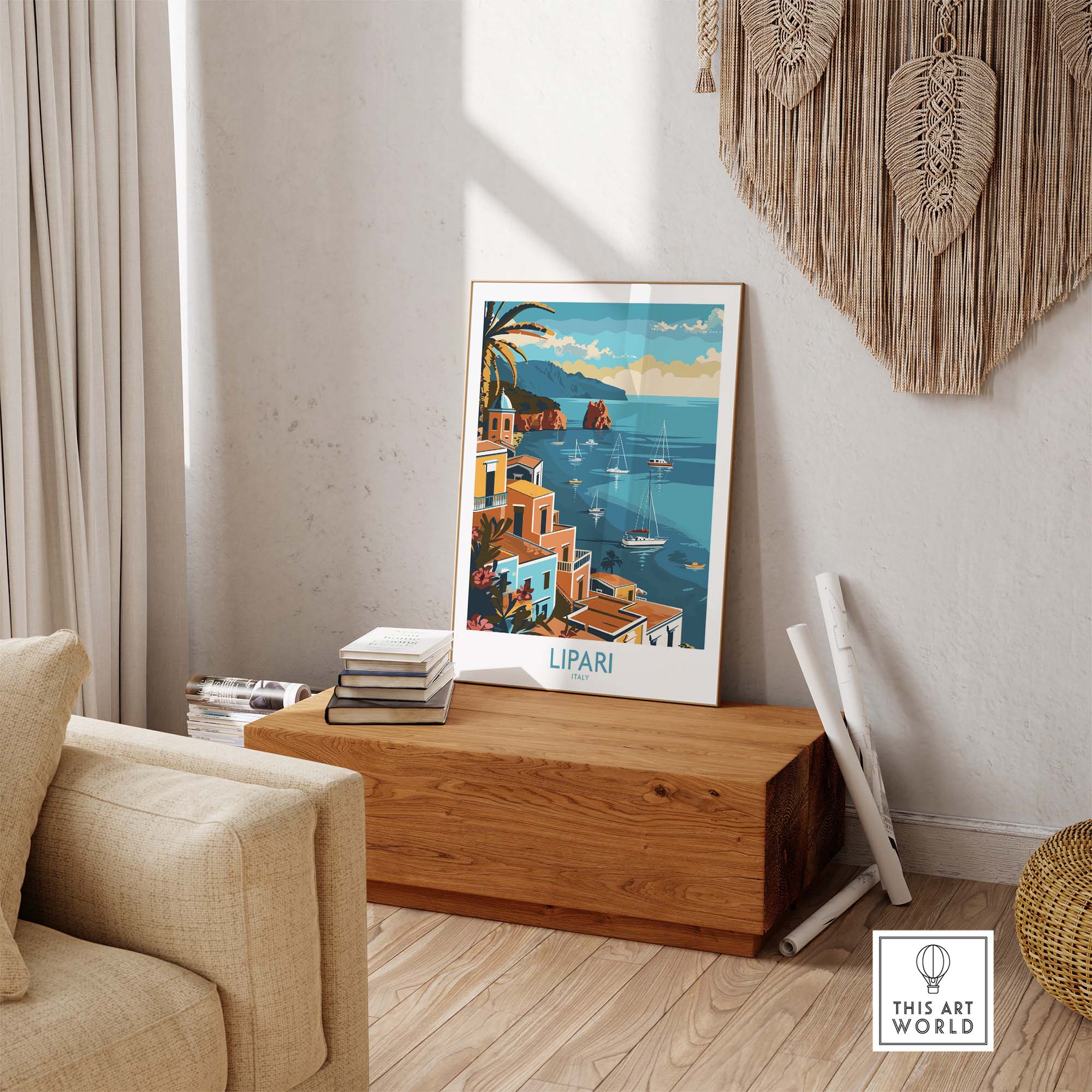 Lipari Wall Art Print - Italy Travel Print for Home Decor
