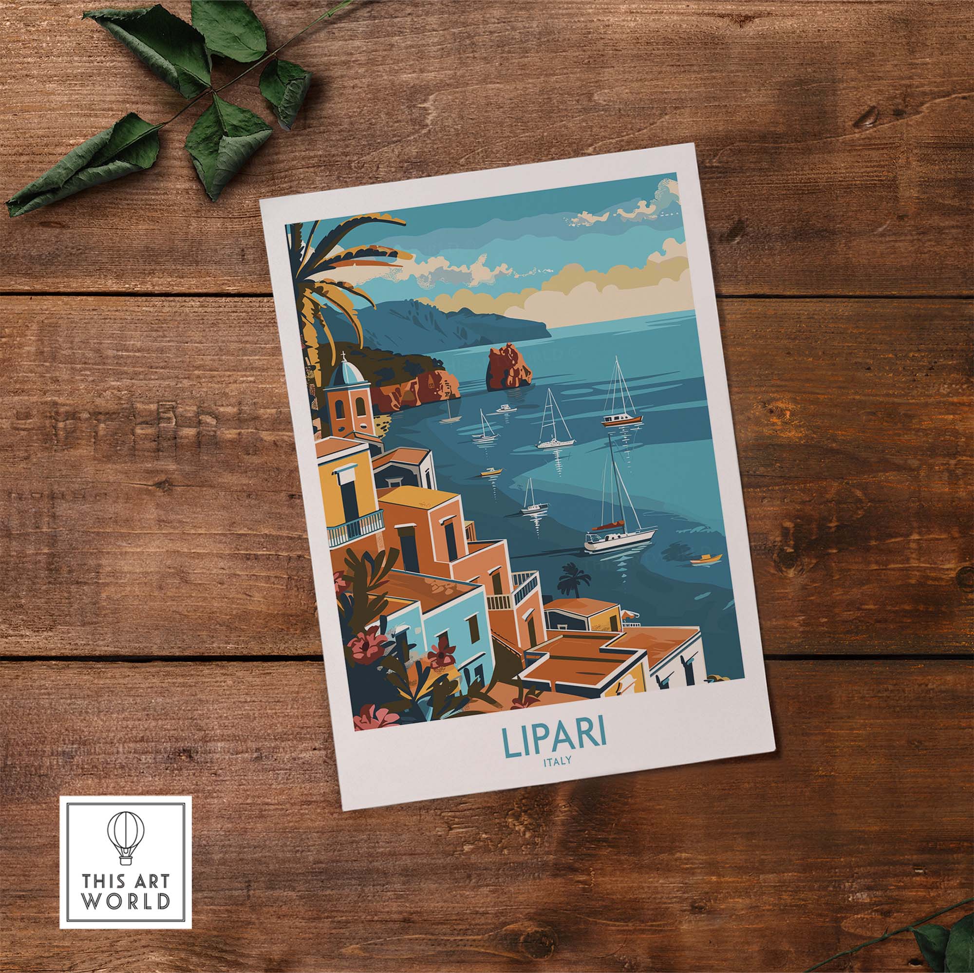 Lipari Wall Art Print - Italy Travel Print for Home Decor