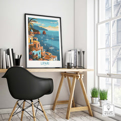 Lipari Wall Art Print - Italy Travel Print for Home Decor