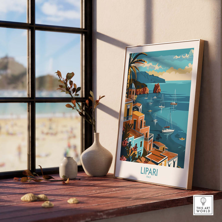 Lipari Wall Art Print - Italy Travel Print for Home Decor