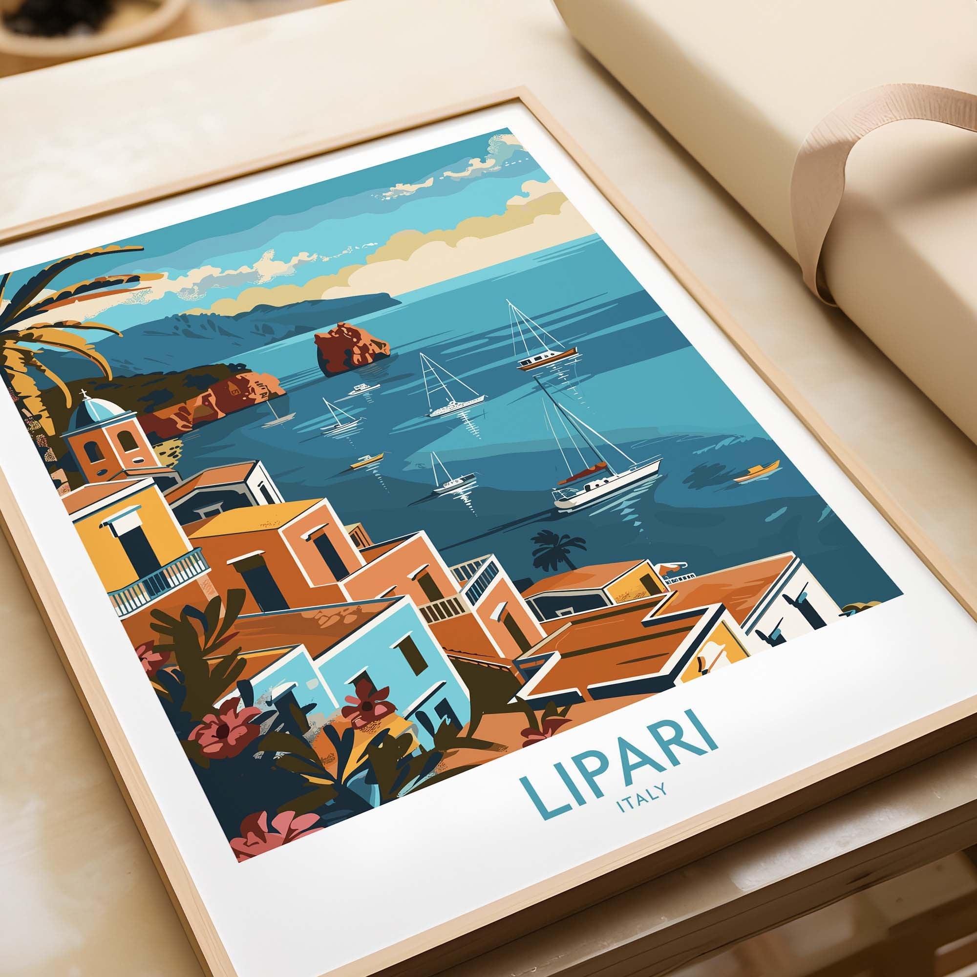 Lipari Wall Art Print - Italy Travel Print for Home Decor