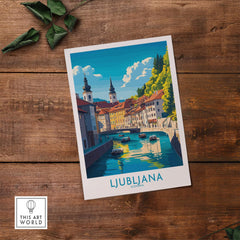 Ljubljana Print Slovenia showcasing the picturesque landscape and iconic landmarks of Slovenia's capital city.