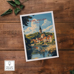 Loire Valley France Travel Print showcasing picturesque landscapes and charming architecture in a serene setting.