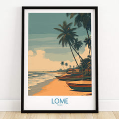 Lomé Togo Canvas Print | Palm Trees & Ocean View Poster featuring palm trees and serene ocean view.