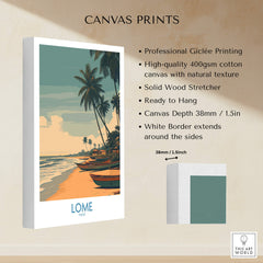 Lomé Togo Canvas Print | Palm Trees & Ocean View Poster showcasing palm trees and ocean on high-quality canvas.