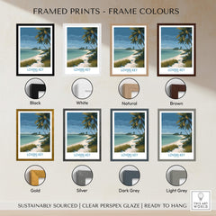 Lovers Key Florida Canvas Print | Tropical Beachfront Scenery Poster framed in various color options including black, white, and gray.