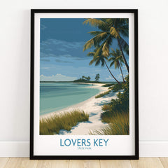 Lovers Key Florida Canvas Print | Tropical Beachfront Scenery Poster featuring a serene beach and palm trees.