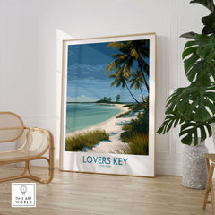 Lovers Key Florida Canvas Print | Tropical Beachfront Scenery Poster in a stylish setting, showcasing lush tropical scenery.
