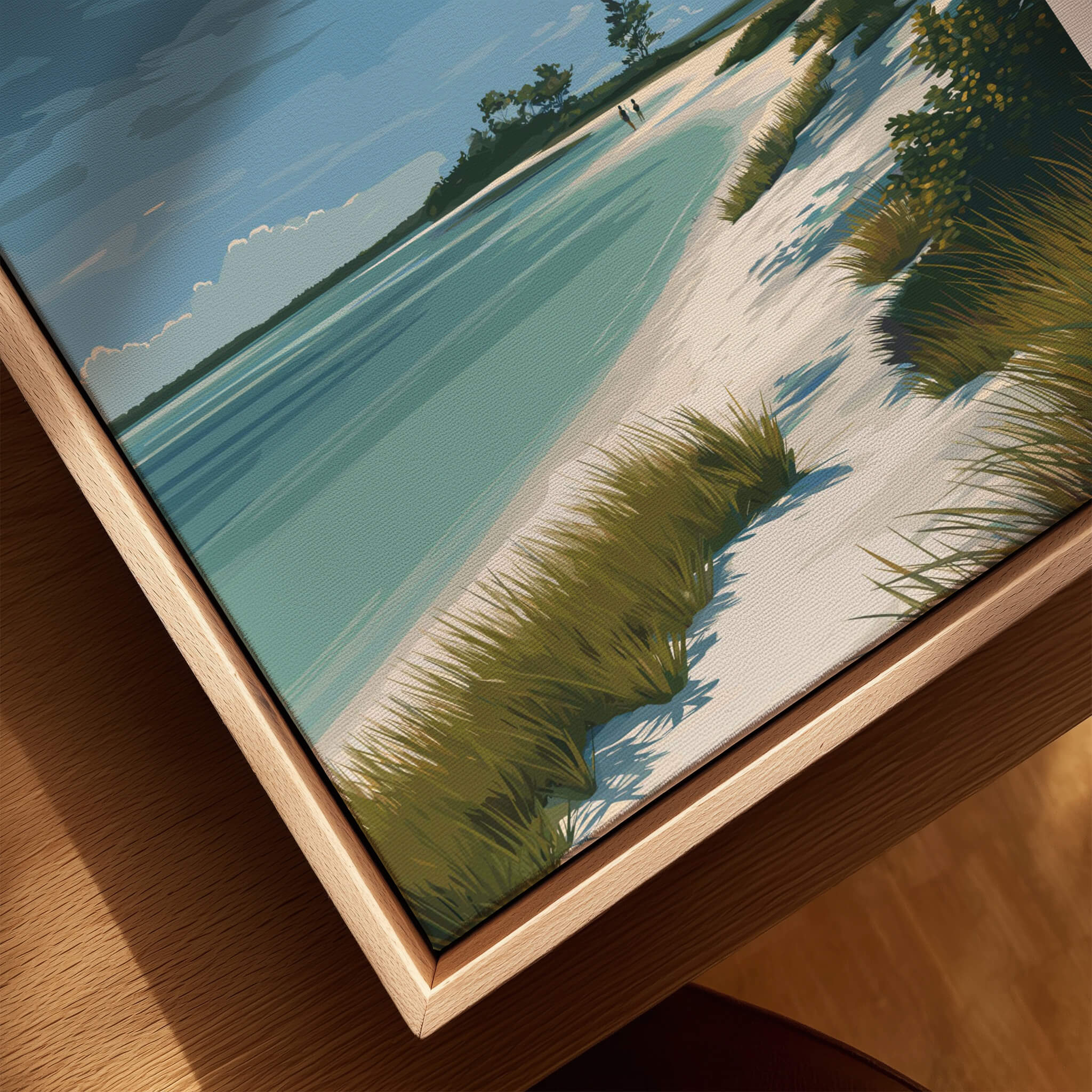 Lovers Key Florida Travel Poster | Coastal Path & Dunes Wall Art Print featuring coastal paths and dunes near the beach.