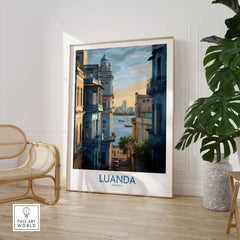 Luanda Poster - Historic Angola Art Print - Portuguese Architecture Wall Art displayed in a stylish interior setting.