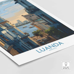 Luanda Poster - Historic Angola Art Print - Portuguese Architecture Wall Art showcasing a view of Luanda's scenic streets.