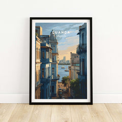 Luanda Print - African Cityscape Poster - Coastal Travel Decor showcasing vibrant coastal life in Luanda, Angola.
