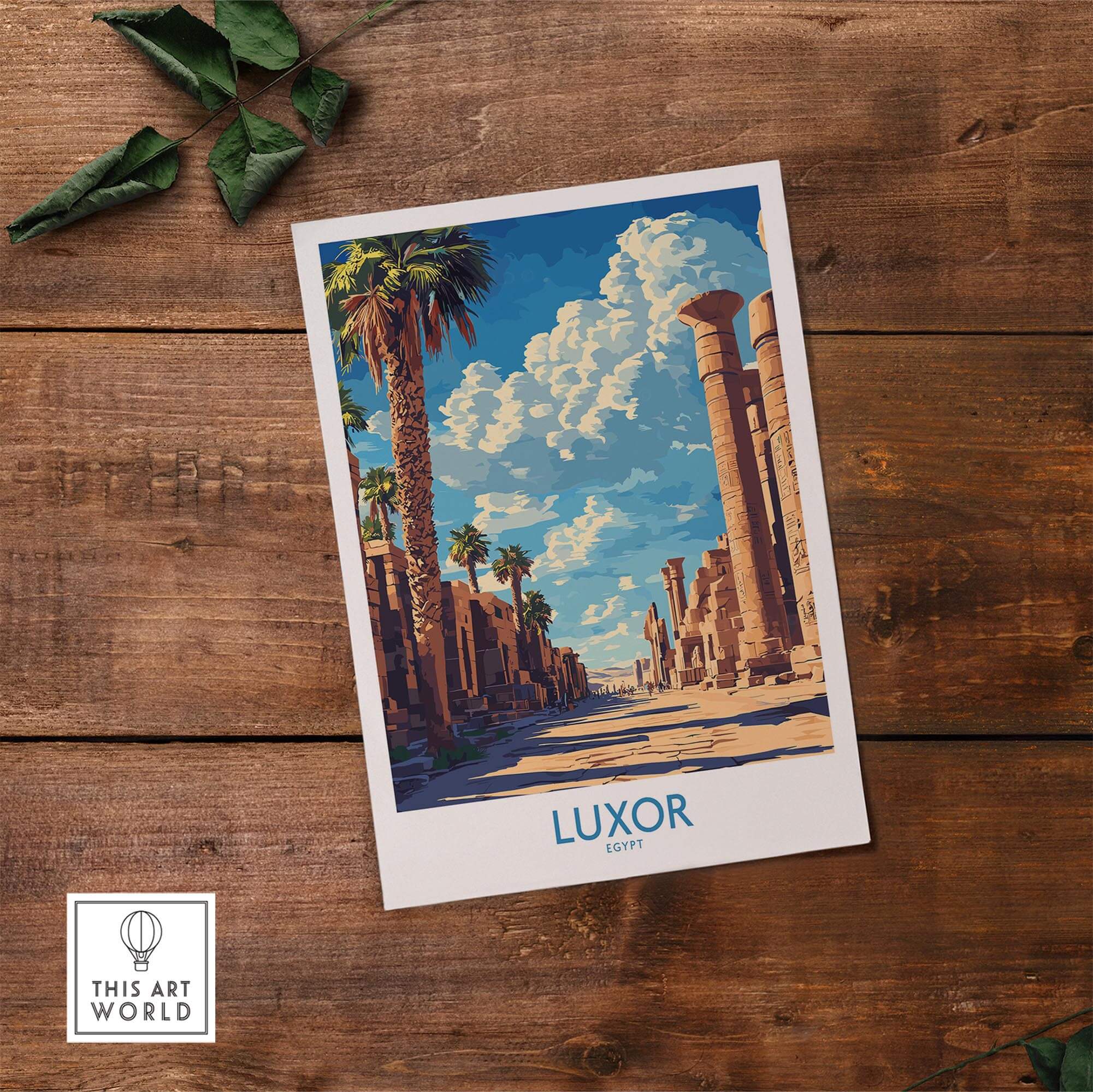 Luxor Print Egypt, a stunning travel poster showcasing the beautiful landscapes of Luxor, Egypt.