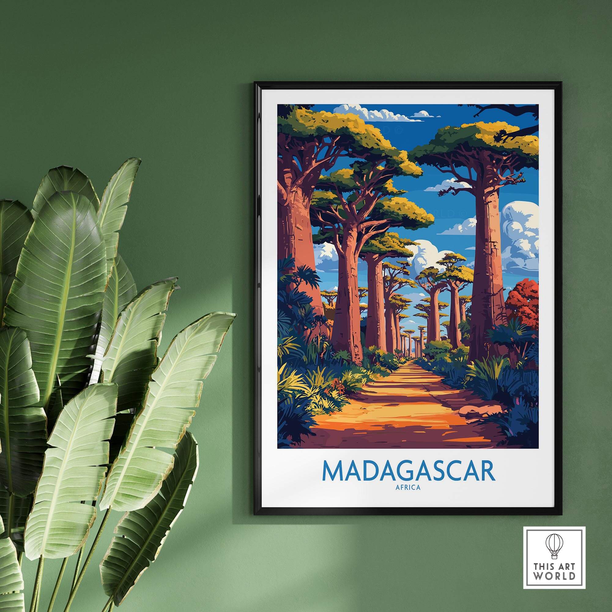 Madagascar Wall Art Print featuring the iconic Avenue of Baobabs, enhancing any room with natural beauty.