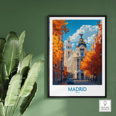 Madrid Wall Art Print showcasing vibrant streets of Madrid, Spain in high-quality design.