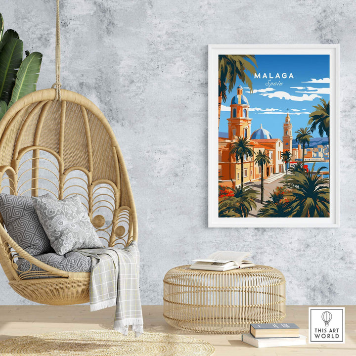 Malaga Poster part of our best collection or travel posters and prints - This Art World