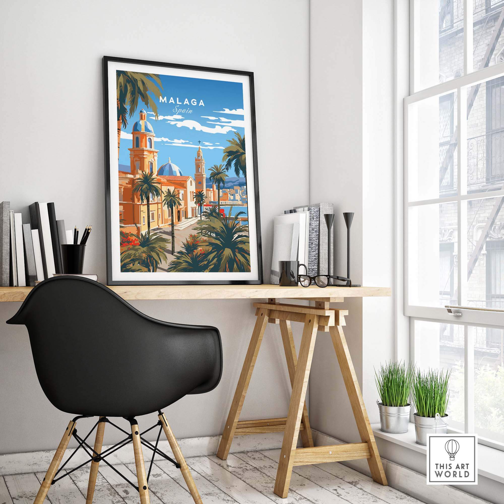 Malaga Poster part of our best collection or travel posters and prints - This Art World