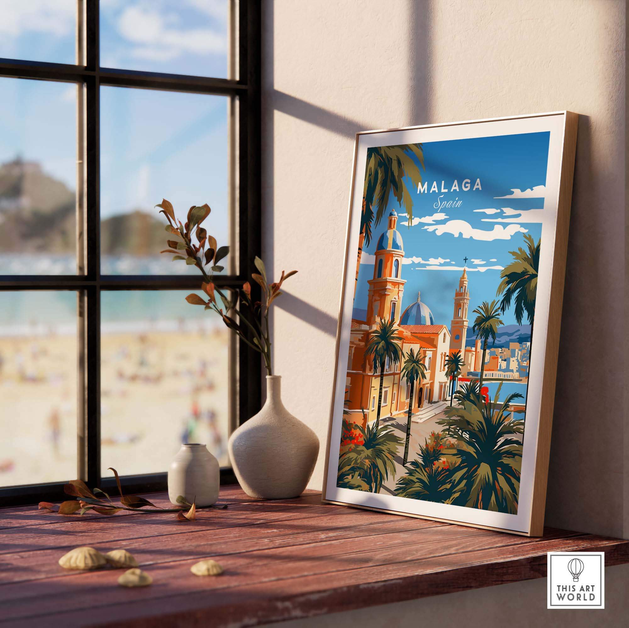 Malaga Poster part of our best collection or travel posters and prints - This Art World