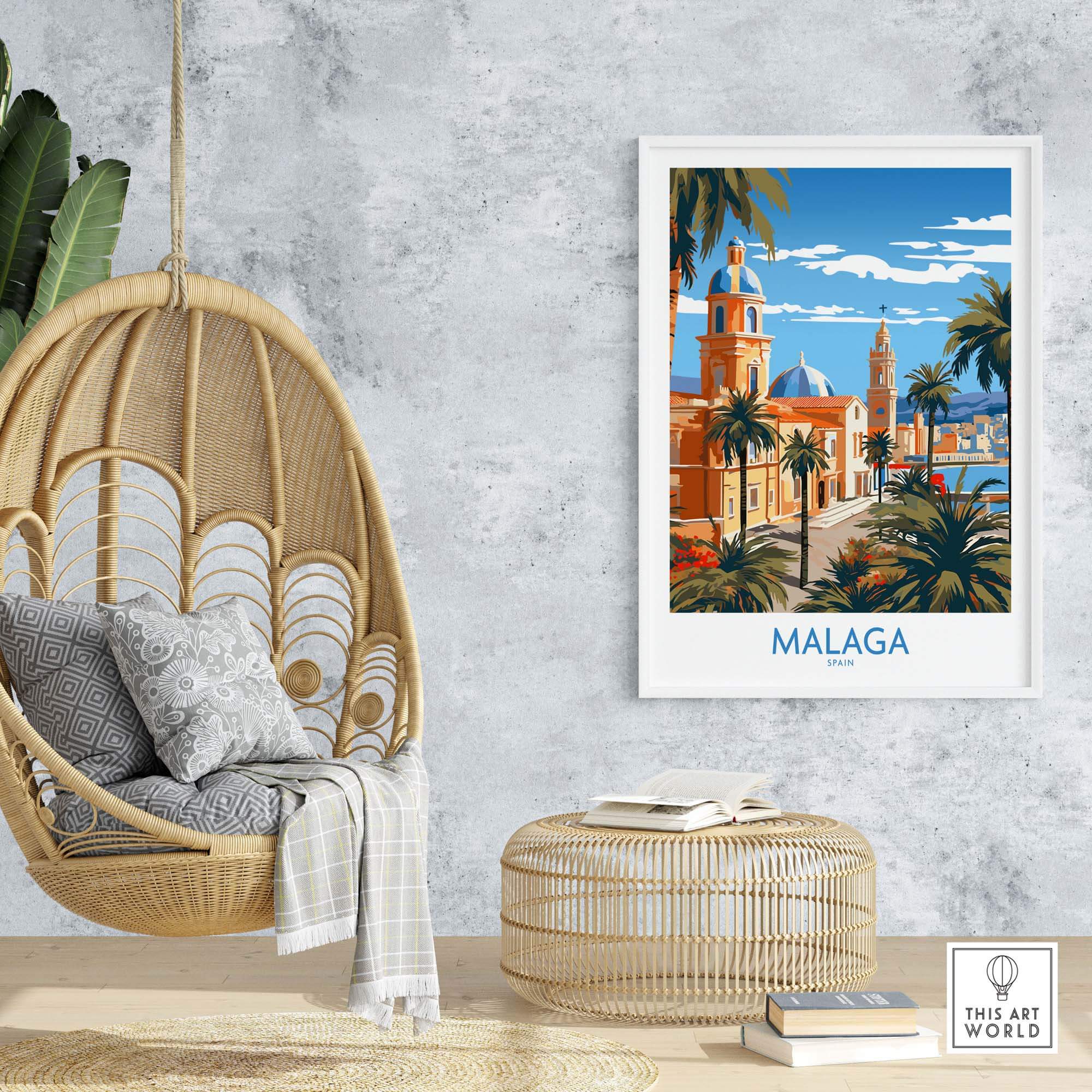 Malaga Print part of our best collection or travel posters and prints - This Art World