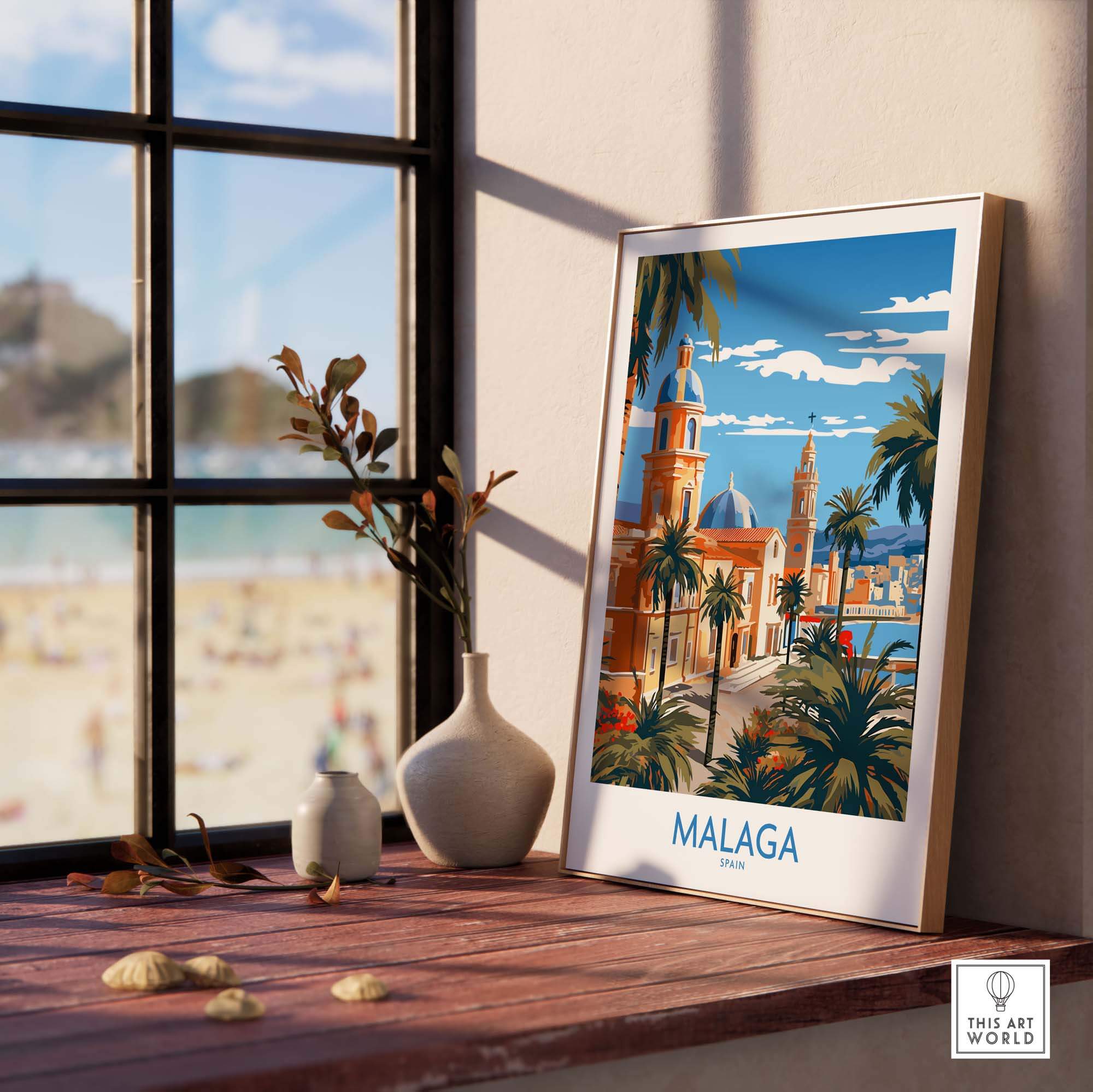 Malaga Print part of our best collection or travel posters and prints - This Art World