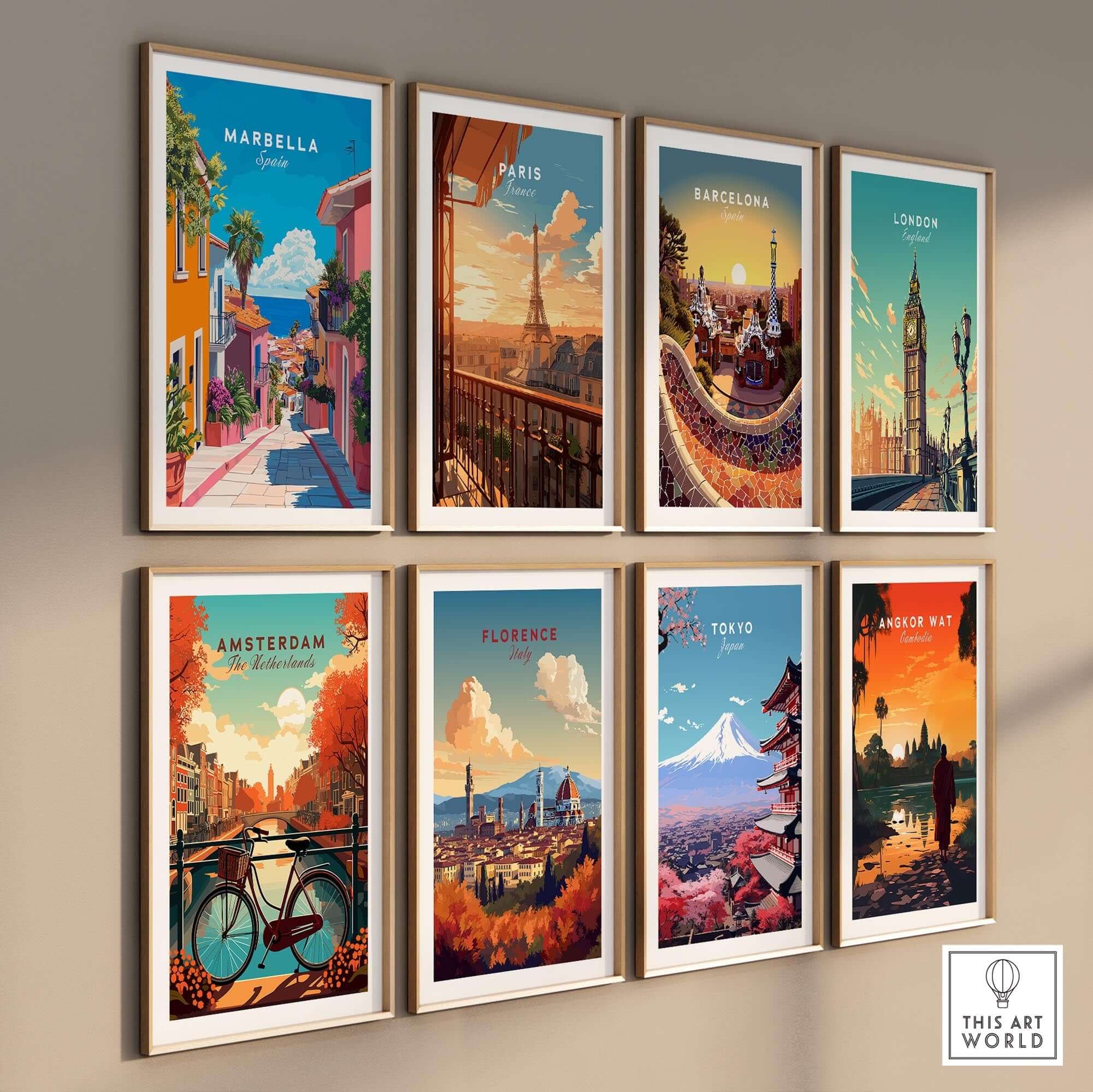 Marbella Poster among other city art prints showcasing popular tourist destinations.