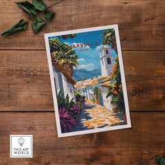 Marbella Wall Art showcasing a beautiful street scene in Marbella, Spain with vibrant colors and travel inspiration.