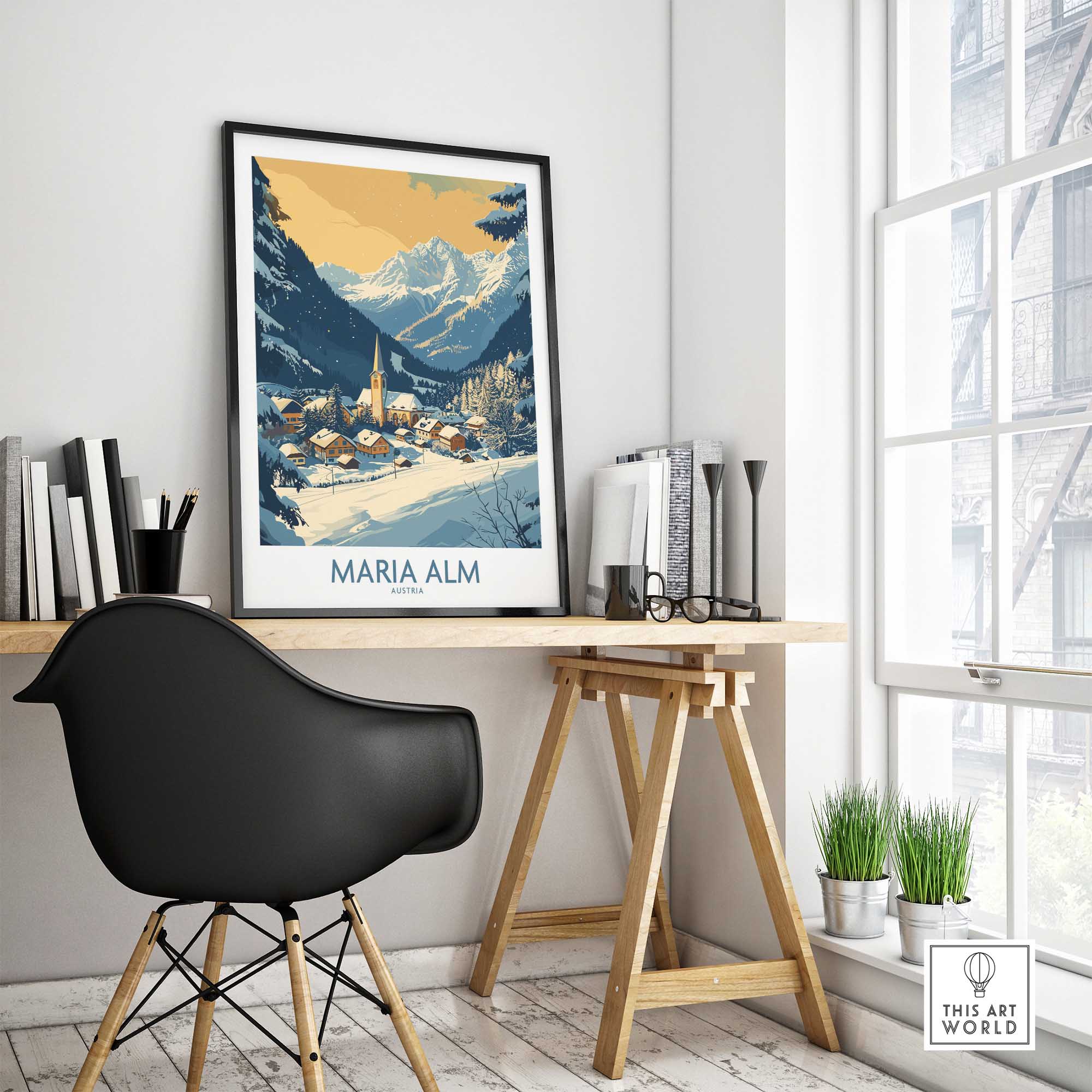 Maria Alm Travel Poster-This Art World