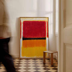 Mark Rothko Violet Black Orange Yellow 1949 Abstract Canvas Color Field Poster Guggenheim displayed in a stylish interior.