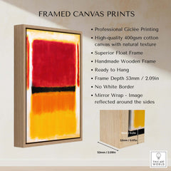 Mark Rothko Violet Black Orange Yellow 1949 Abstract Canvas Color Field Poster Guggenheim framed art print details.
