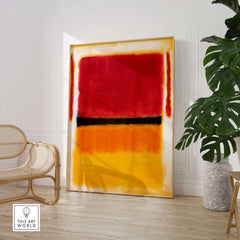 Mark Rothko Violet Black Orange Yellow 1949 Abstract Canvas Color Field Poster Guggenheim displayed in modern interior.