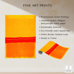 Mark Rothko No 5 No 22 Abstract Canvas Art Print Yellow Orange Red showcasing vibrant colors and professional printing details.