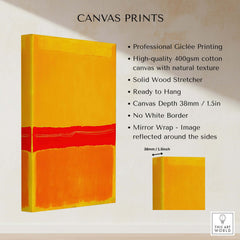 Mark Rothko No 5 No 22 Abstract Canvas Art Print Yellow Orange Red features vibrant hues and modernist design.