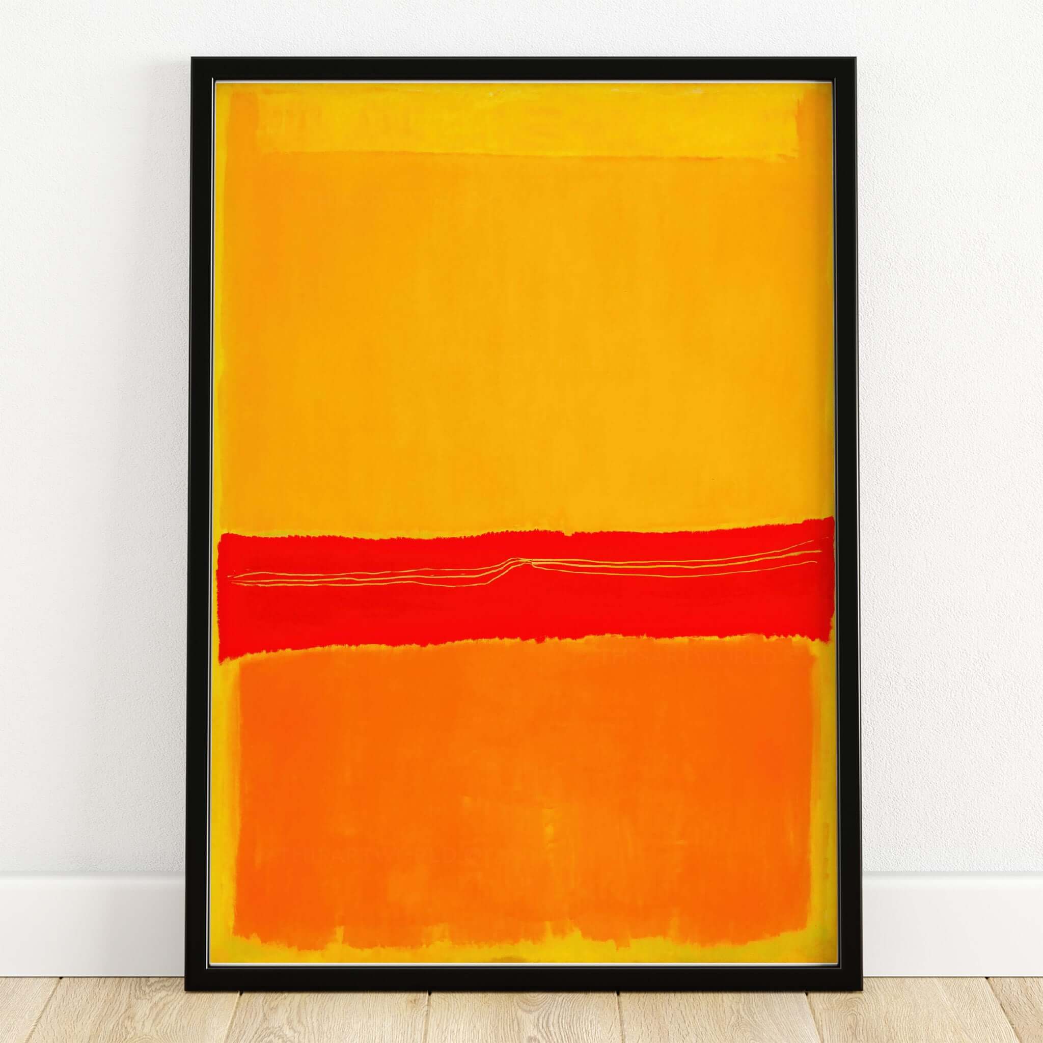 Mark Rothko No 5 No 22 Abstract Canvas Art Print Yellow Orange Red featuring bright hues of yellow, orange, and red.