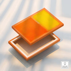 Mark Rothko Orange and Yellow 1956 Canvas Art Print displayed as an artistic box with vibrant orange and yellow colors.