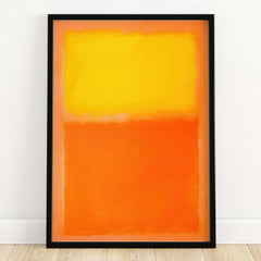 Mark Rothko Orange and Yellow 1956 Canvas Art Print framed artwork featuring vibrant orange and yellow hues.
