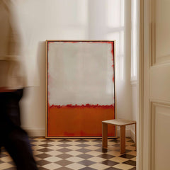 Mark Rothko Untitled 1969 Abstract Canvas Print - White Orange Color Field displayed in a modern interior setting.