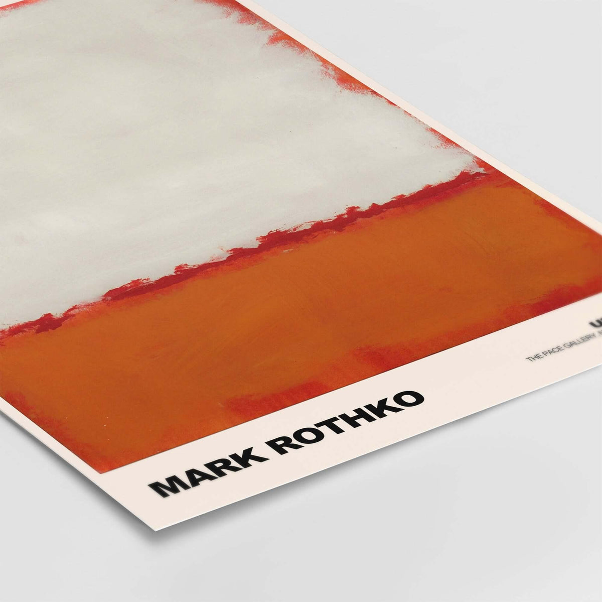 Mark Rothko Untitled 1969 Abstract Expressionism Poster White Orange Color Field Print displayed in an artistic setting.