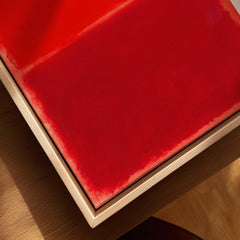 Mark Rothko Untitled Red on Red 1969 Abstract Canvas Art Print close-up view of vibrant red tones.