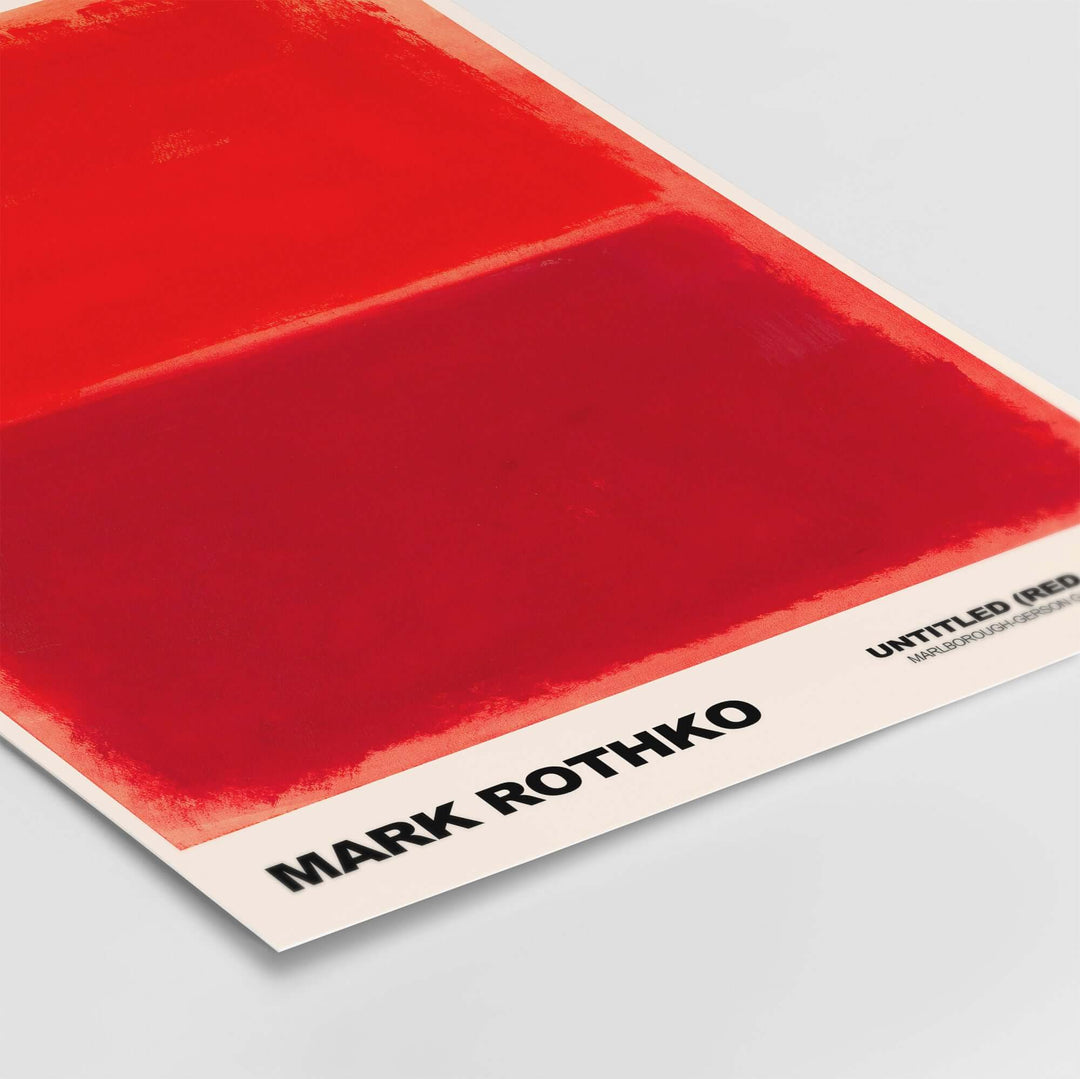 Mark Rothko Untitled Red on Red 1969 Abstract Art Print featuring two large red rectangles and soft edges.