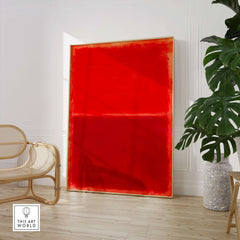 Mark Rothko Untitled Red on Red 1969 Abstract Canvas Art Print displayed in a modern interior setting.