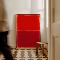 Mark Rothko Untitled Red on Red 1969 Abstract Canvas Art Print displayed in a modern interior setting.