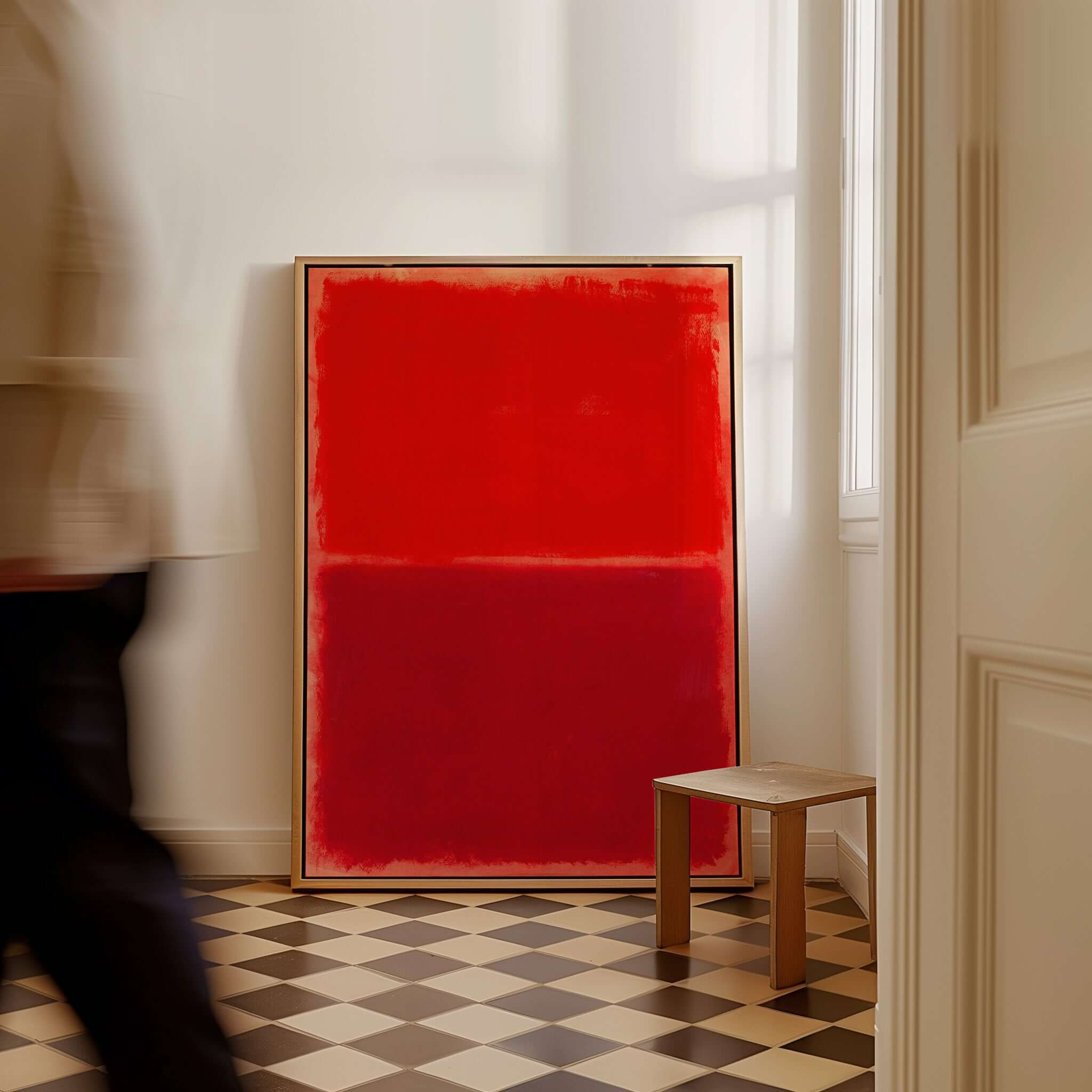 Mark Rothko Untitled Red on Red 1969 Abstract Canvas Art Print displayed in a modern interior setting.