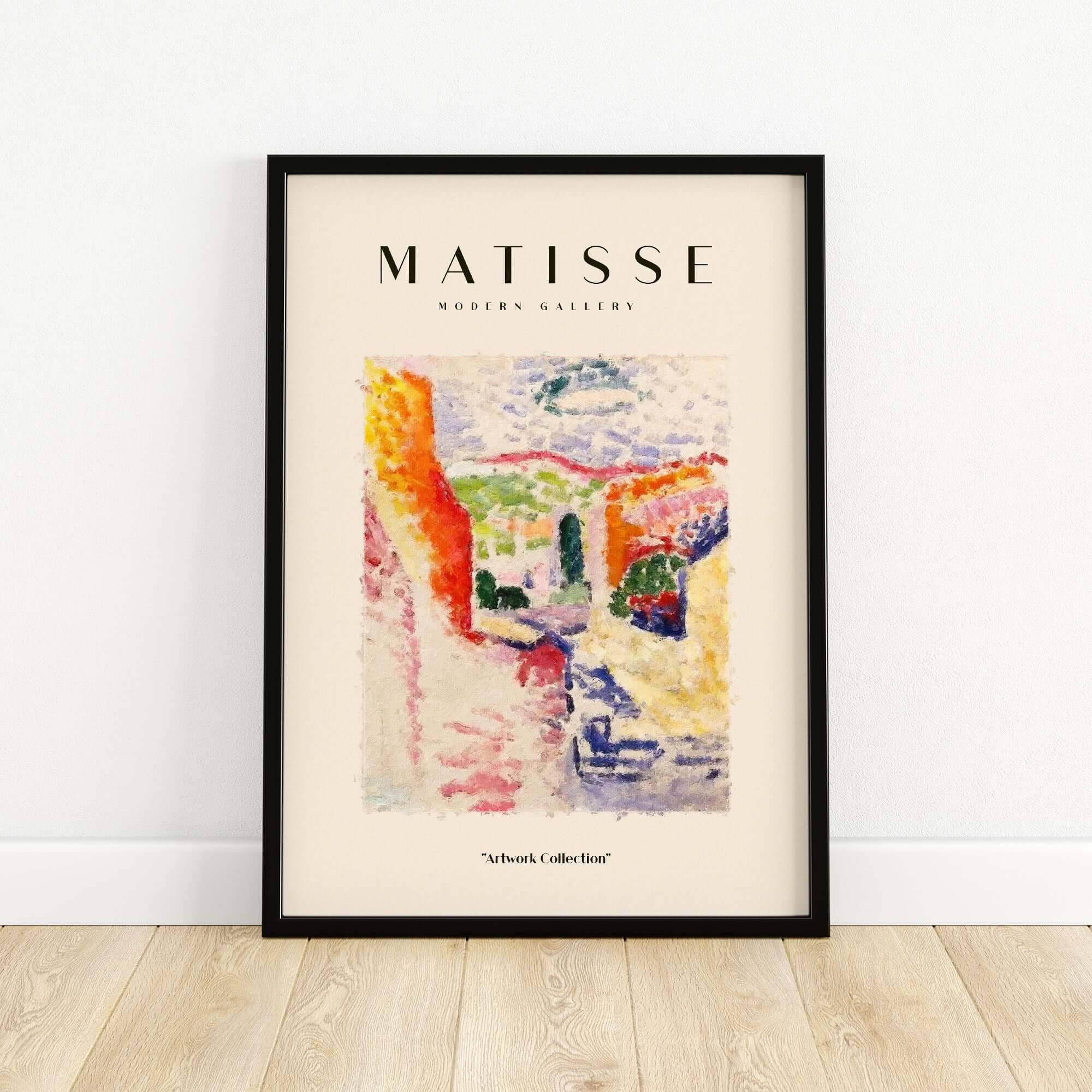 Matisse Art Prints - Abstract Fauvist Poster featuring colorful abstract wall art in a framed display.