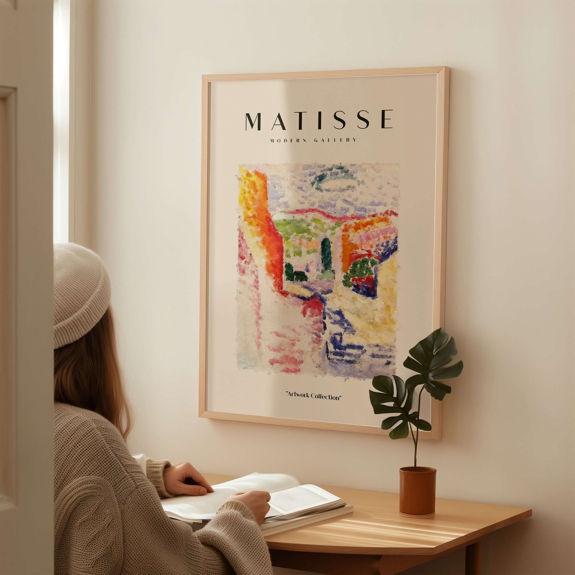 Matisse Art Prints - Abstract Fauvist Poster featuring colorful abstract wall art in a modern gallery setting.