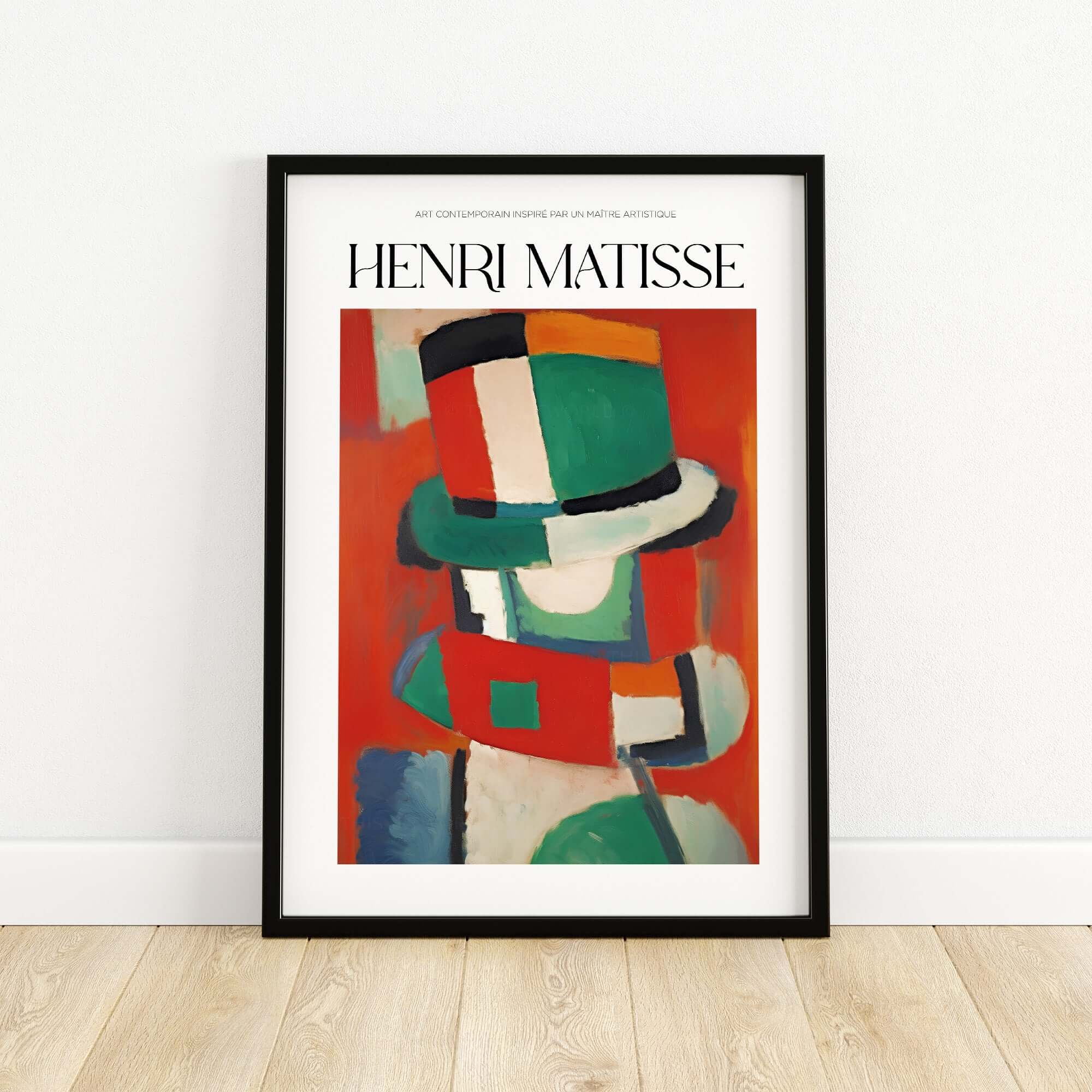Matisse Art Prints - Abstract Figure with Hat Poster featuring bold colors and geometric shapes.