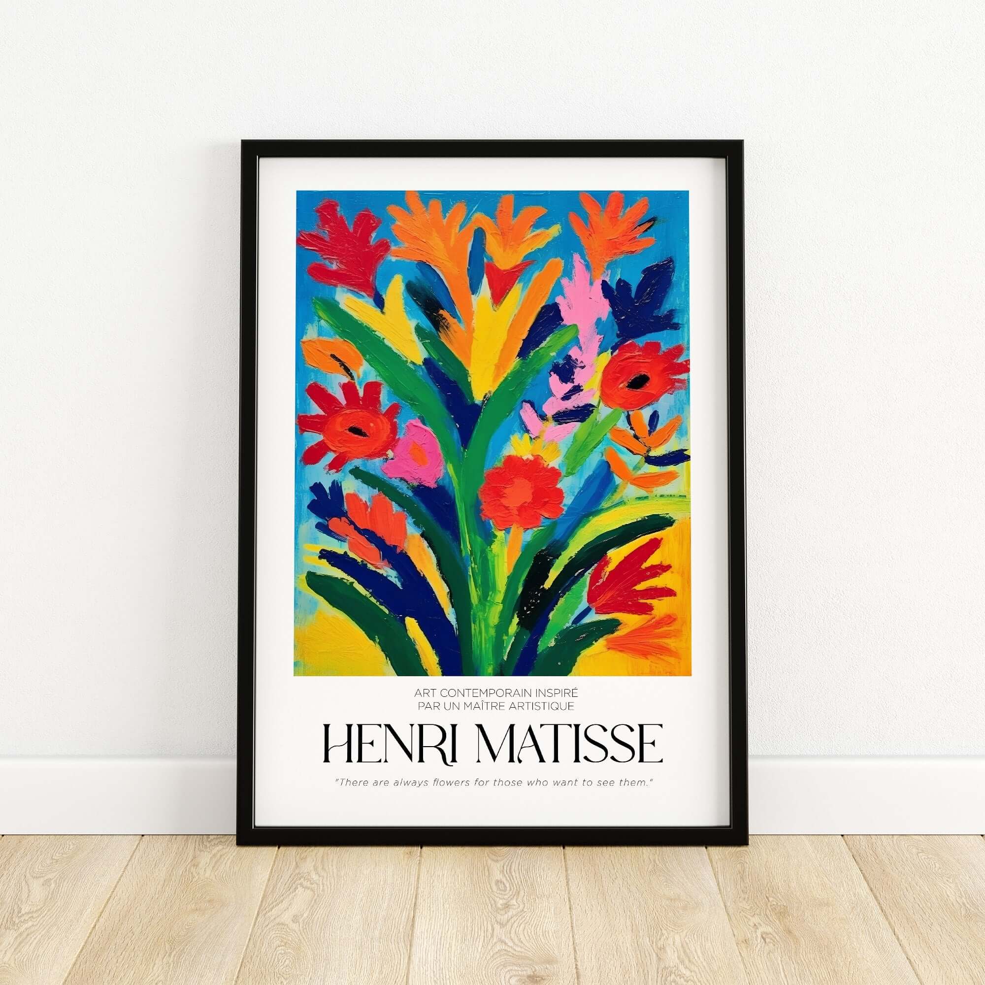 Matisse Art Prints - Abstract Floral Bouquet Print showcasing vibrant abstract flowers in bold colors.