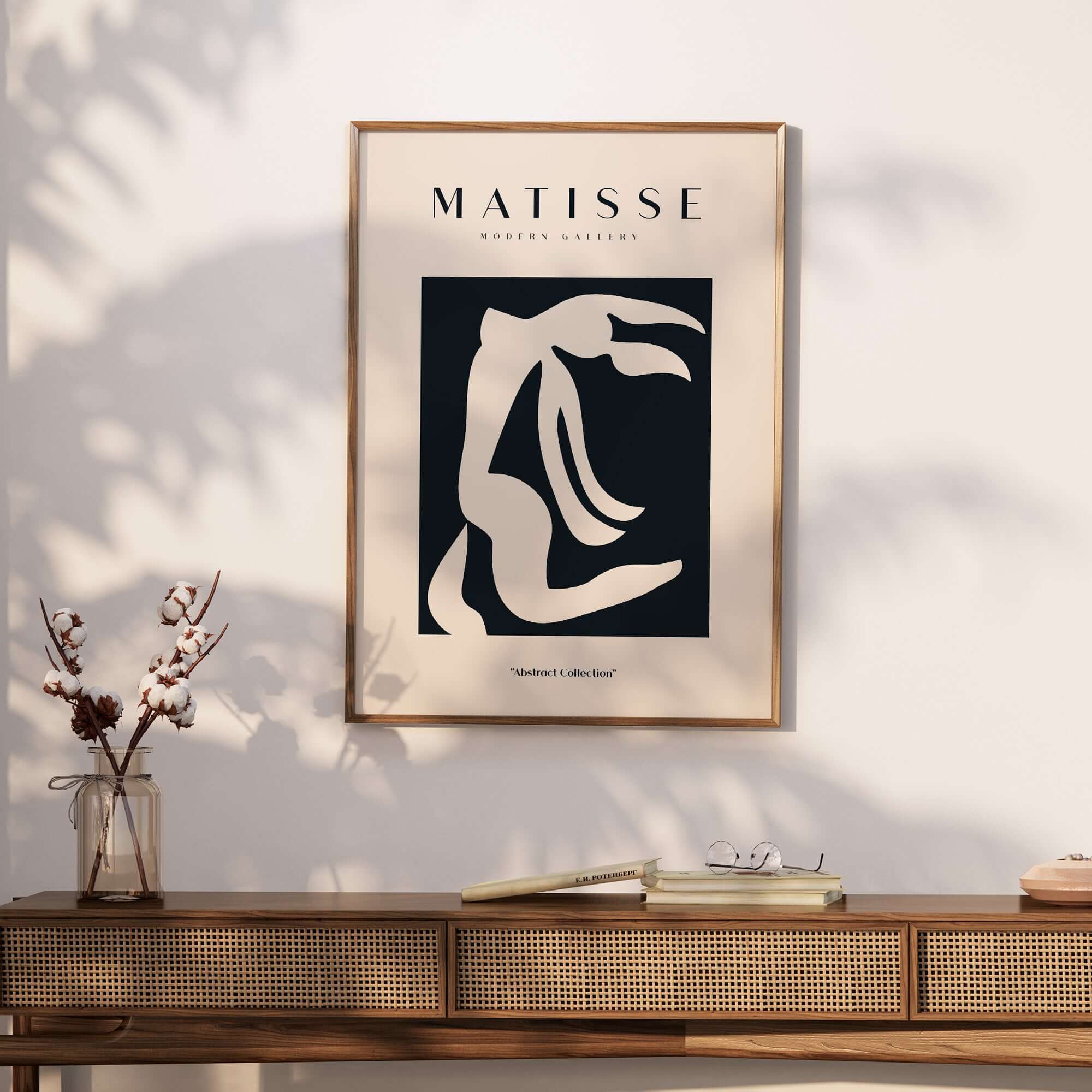 Matisse Art Prints - Abstract Organic Figure Cut Out Print on a wall, showcasing minimalist art style and design.