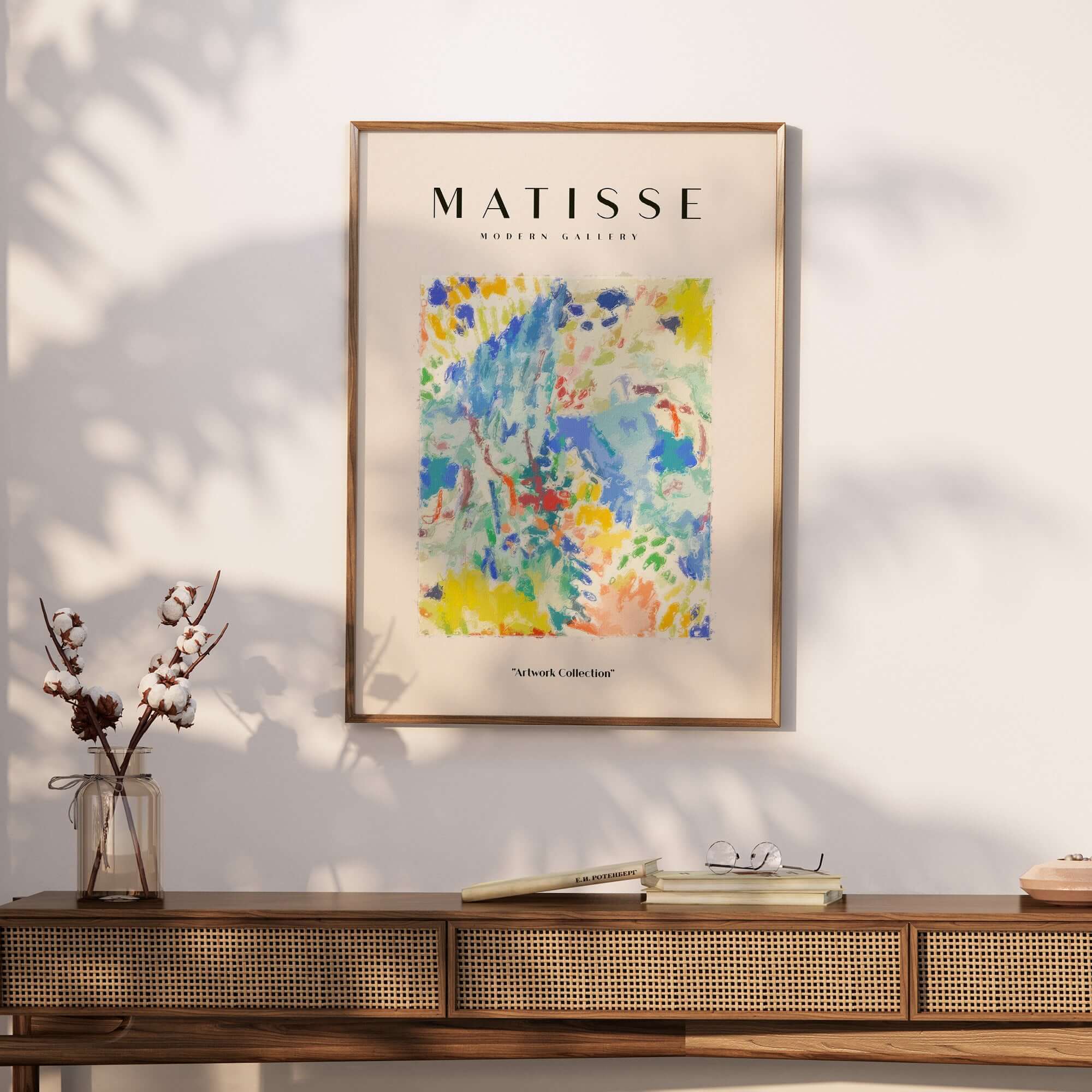 Matisse Art Prints - Abstract Vibrant Landscape Painterly Poster displayed on wall in stylish interior setting.