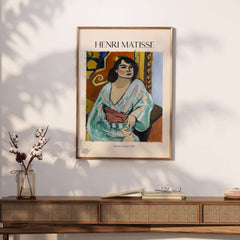 Matisse Poster - Algerian Woman 1909 Fauvist Wall Art Print displayed in modern decor setting.
